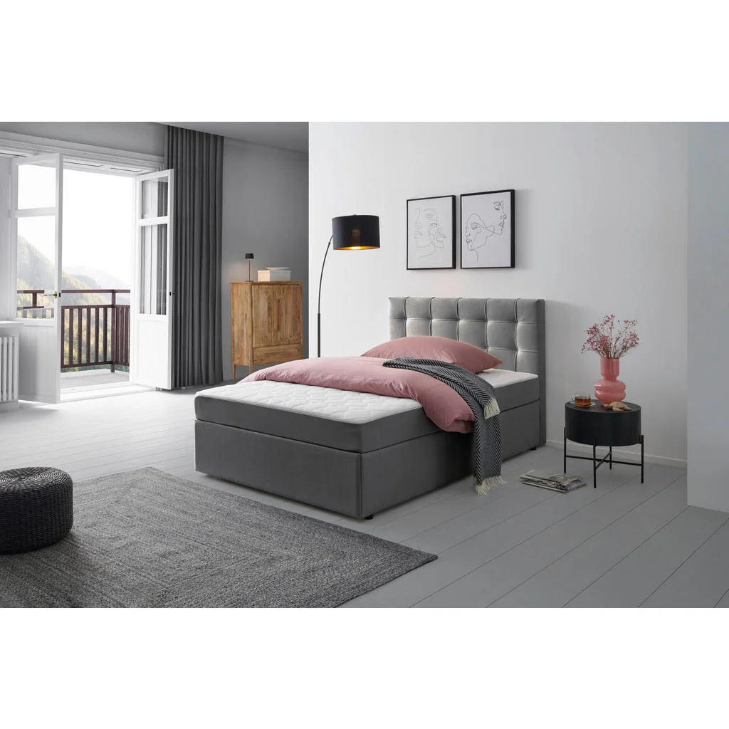 Pat Tip Boxspring Fără Arcuri, 140/200 cm, grafit Pat Tip Boxspring Fără Arcuri, 140/200 cm, grafit