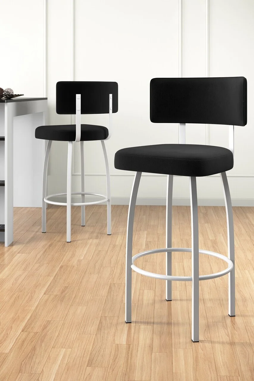 Set scaun de bar (2 bucăți), Hanah Home, Wosa, Alb/Negru Set scaun de bar (2 bucăți), Hanah Home, Wosa, Alb/Negru