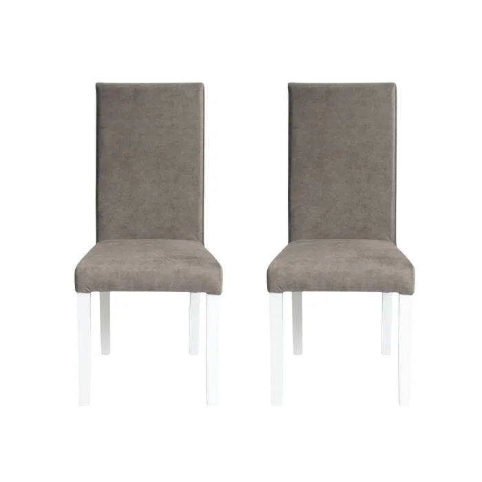 Set 2 scaune living TEO, picioare lemn alb, stofa z cappuccino, 46x60x98 cm Set 2 scaune living TEO, picioare lemn alb, stofa z cappuccino, 46x60x98 cm