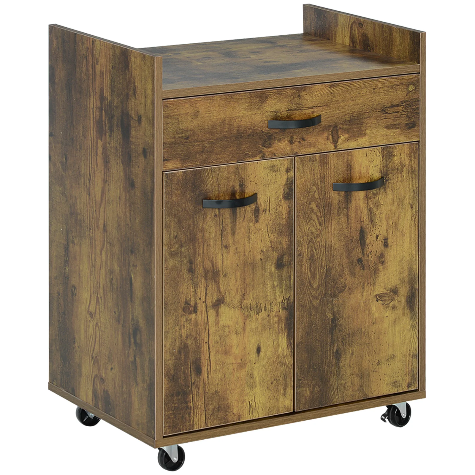 HOMCOM Cărucior de Bucătărie, Insulă de Bucătărie din Lemn cu 4 Roți și Raft Reglabil, 60x40x77 cm, Maro Rustic | Aosom Romania HOMCOM Cărucior de Bucătărie, Insulă de Bucătărie din Lemn cu 4 Roți și Raft Reglabil, 60x40x77 cm, Maro Rustic | Aosom Romania