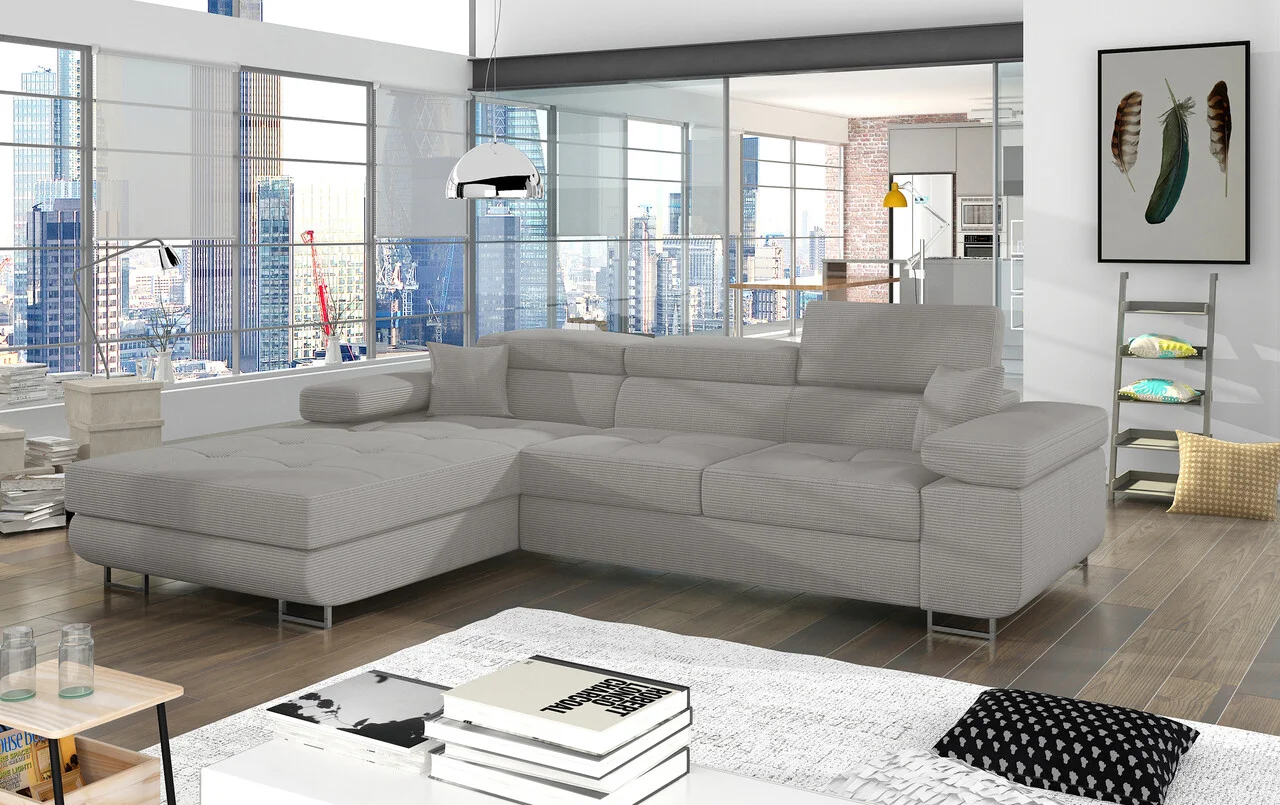 Coltar extensibil stanga 4 locuri ELTAP, Armd-364, Armando, 289x203x85 cm, lemn/poliester, gri Coltar extensibil stanga 4 locuri ELTAP, Armd-364, Armando, 289x203x85 cm, lemn/poliester, gri