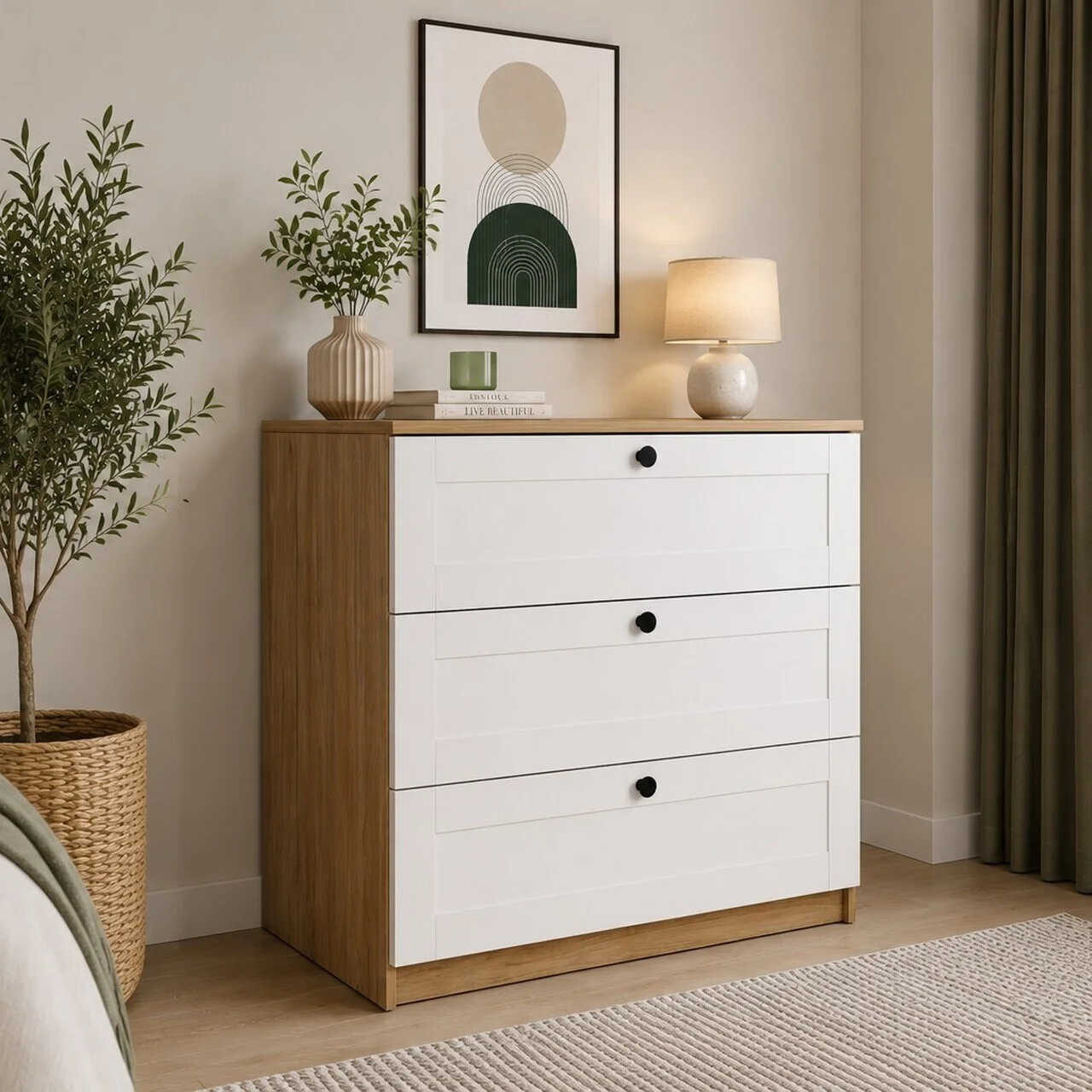Dulap, Hanah Home, Lucas 1600-237, 80x73.5x42.5 cm, Nuc/Alb Dulap, Hanah Home, Lucas 1600-237, 80x73.5x42.5 cm, Nuc/Alb