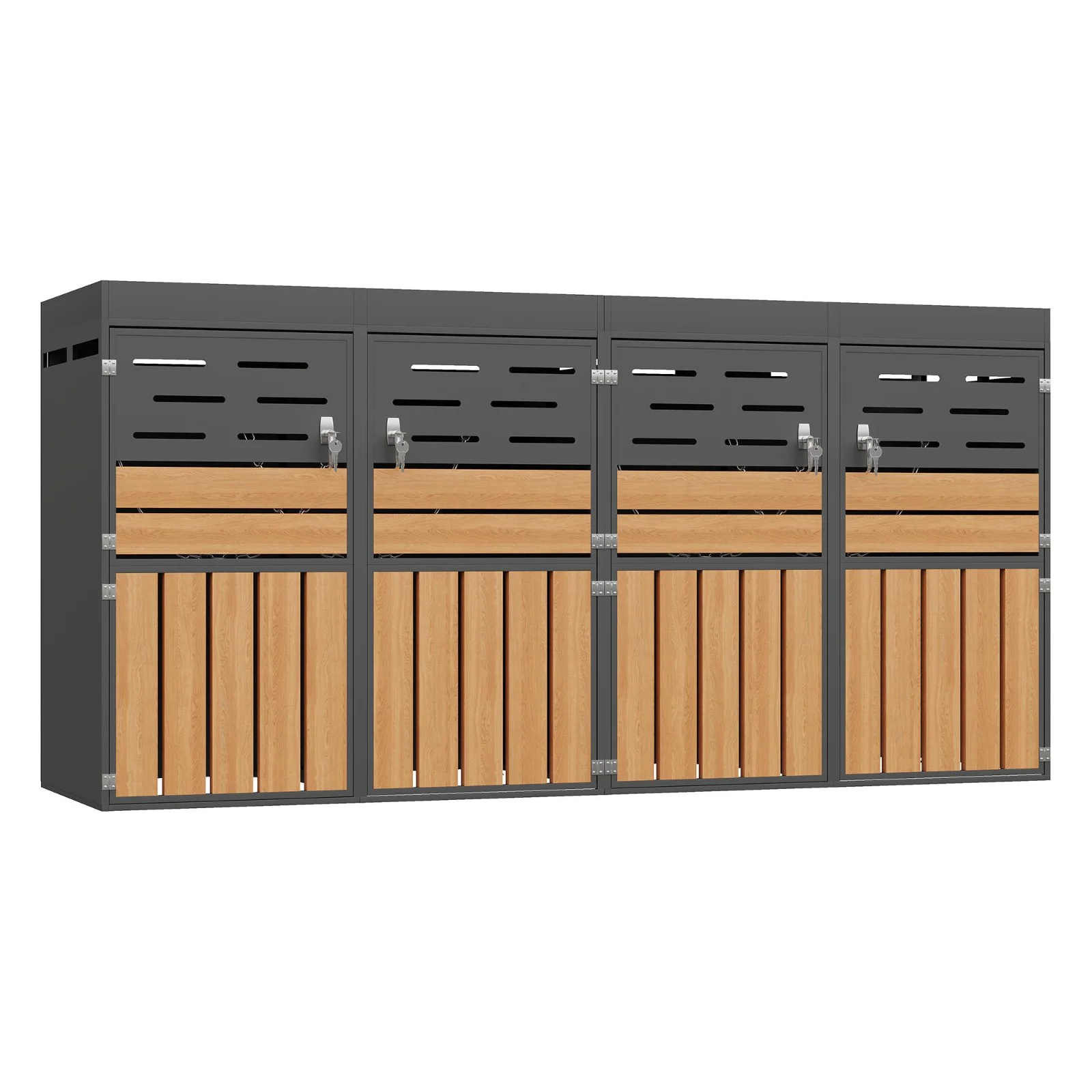 Dulap exterior multifuncțional, Gri | Aosom Romania Dulap exterior multifuncțional, Gri | Aosom Romania