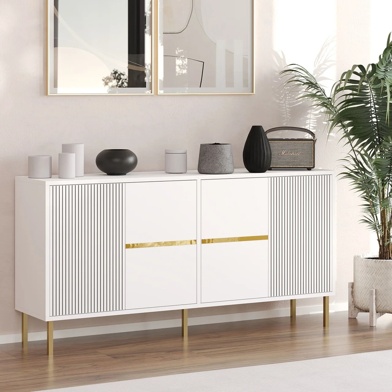 Consola, Hanah Home, Nedara, 150x75x36 cm, Alb Consola, Hanah Home, Nedara, 150x75x36 cm, Alb