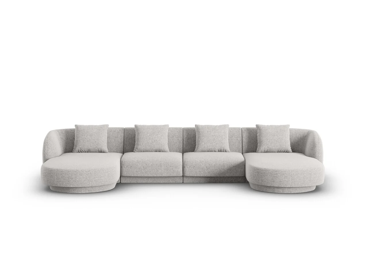 Coltar panoramic 5 locuri, Tulum, Cosmopolitan Design, 330x156x70 cm, tesatura chenille, gri deschis Coltar panoramic 5 locuri, Tulum, Cosmopolitan Design, 330x156x70 cm, tesatura chenille, gri deschis