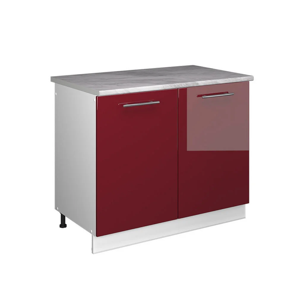 DULAP DE BAZĂ PENTRU CHIUVETĂ Fame-Line, Bordeaux lucios ridicat/Alb, 100 cm, AP Marmură DULAP DE BAZĂ PENTRU CHIUVETĂ Fame-Line, Bordeaux lucios ridicat/Alb, 100 cm, AP Marmură