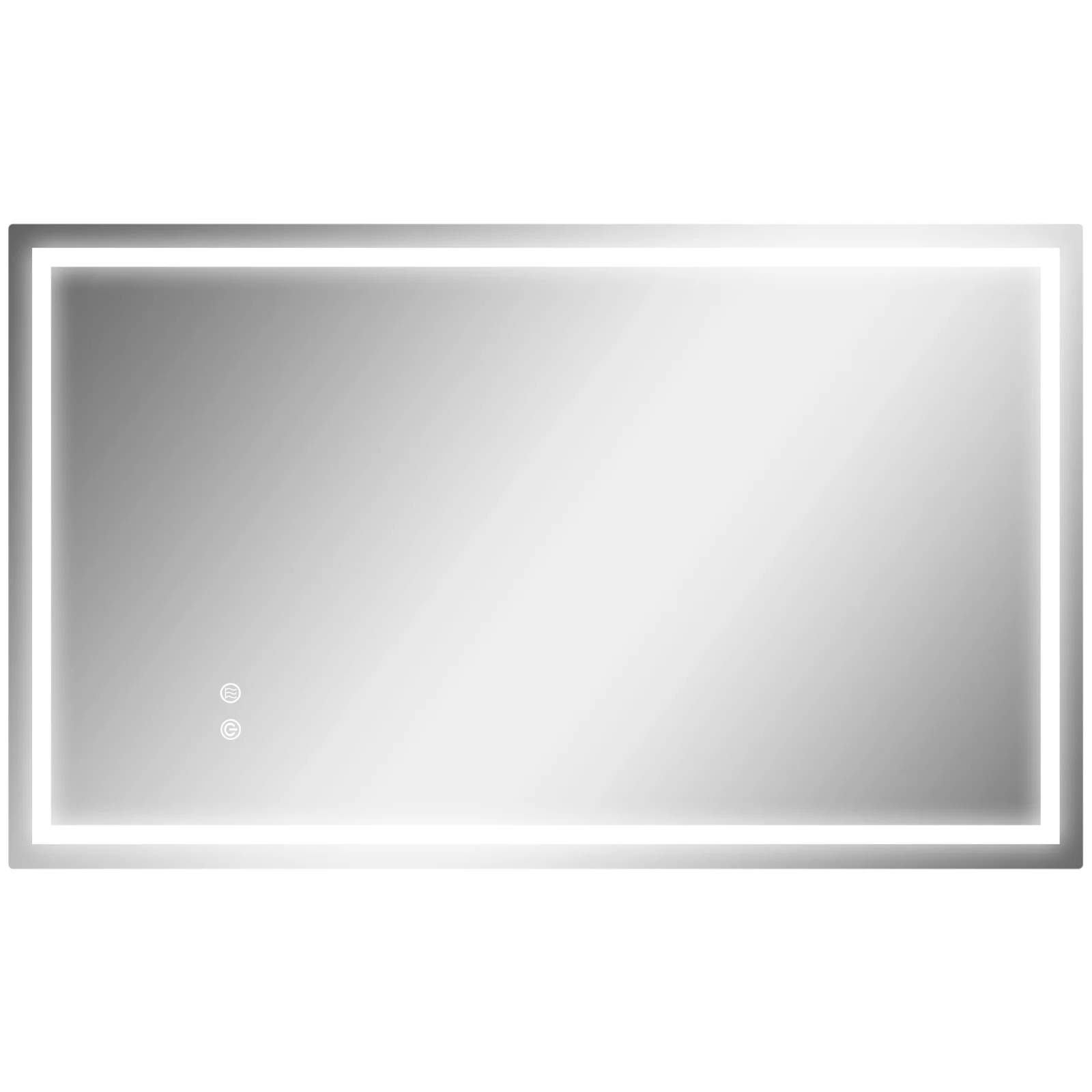 HOMCOM Oglindă de Baie Iluminată cu Lumini LED Reglabile și Strat Anti-Condens, 100x60 cm, Transparent | Aosom Romania HOMCOM Oglindă de Baie Iluminată cu Lumini LED Reglabile și Strat Anti-Condens, 100x60 cm, Transparent | Aosom Romania