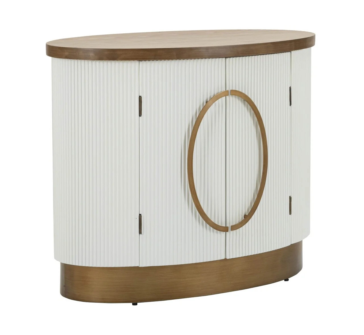 Bufet oval Tolosa, Mauro Ferretti, 79x48x67 cm, MDF/lemn de frasin/fier, multicolor Bufet oval Tolosa, Mauro Ferretti, 79x48x67 cm, MDF/lemn de frasin/fier, multicolor