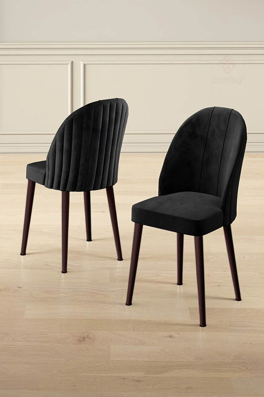 Set scaune 2 piese, Hanah Home, Mara, Negru/Maro Set scaune 2 piese, Hanah Home, Mara, Negru/Maro