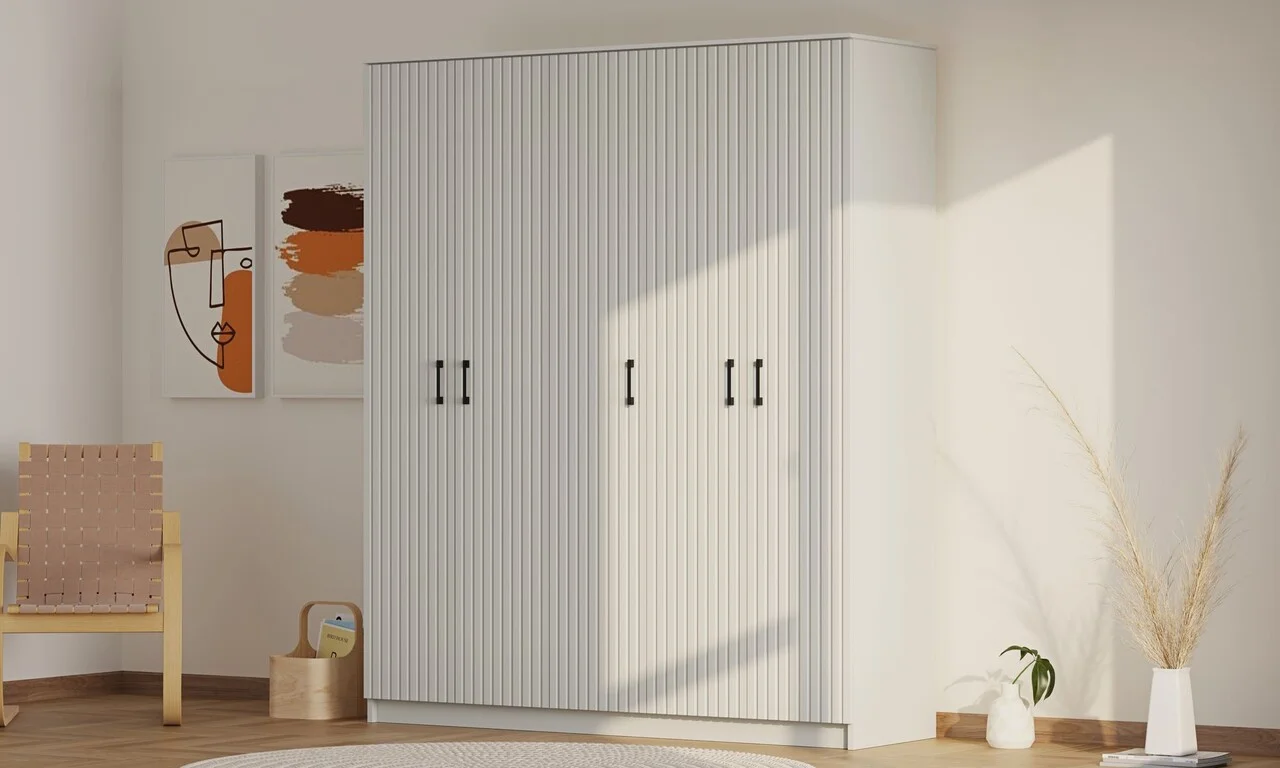 Dulap pentru haine, Hanah Home, Rb-185-05, 175x210x52 cm, Alb mat Dulap pentru haine, Hanah Home, Rb-185-05, 175x210x52 cm, Alb mat