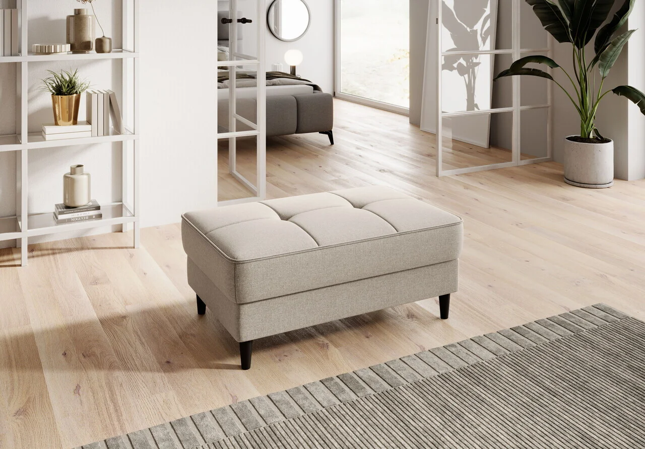 Taburet cu spatiu pentru depozitare ELTAP, BEL-22IN, Bellis, 97x62x42 cm, lemn/poliester, bej deschis Taburet cu spatiu pentru depozitare ELTAP, BEL-22IN, Bellis, 97x62x42 cm, lemn/poliester, bej deschis