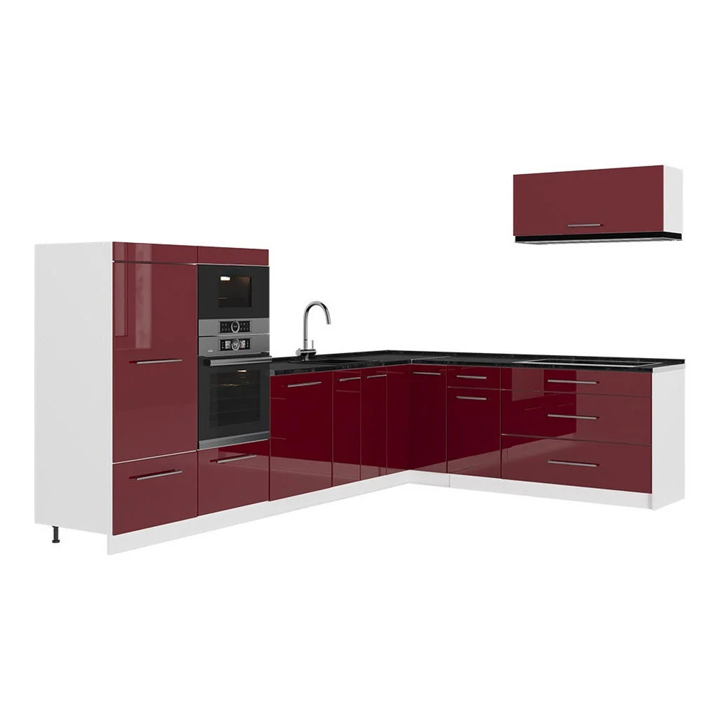 BUCĂTĂRIE PE COLȚ Fame-Line, Bordeaux lucios ridicat/Alb, 327 x 227 cm, AP Antracit BUCĂTĂRIE PE COLȚ Fame-Line, Bordeaux lucios ridicat/Alb, 327 x 227 cm, AP Antracit