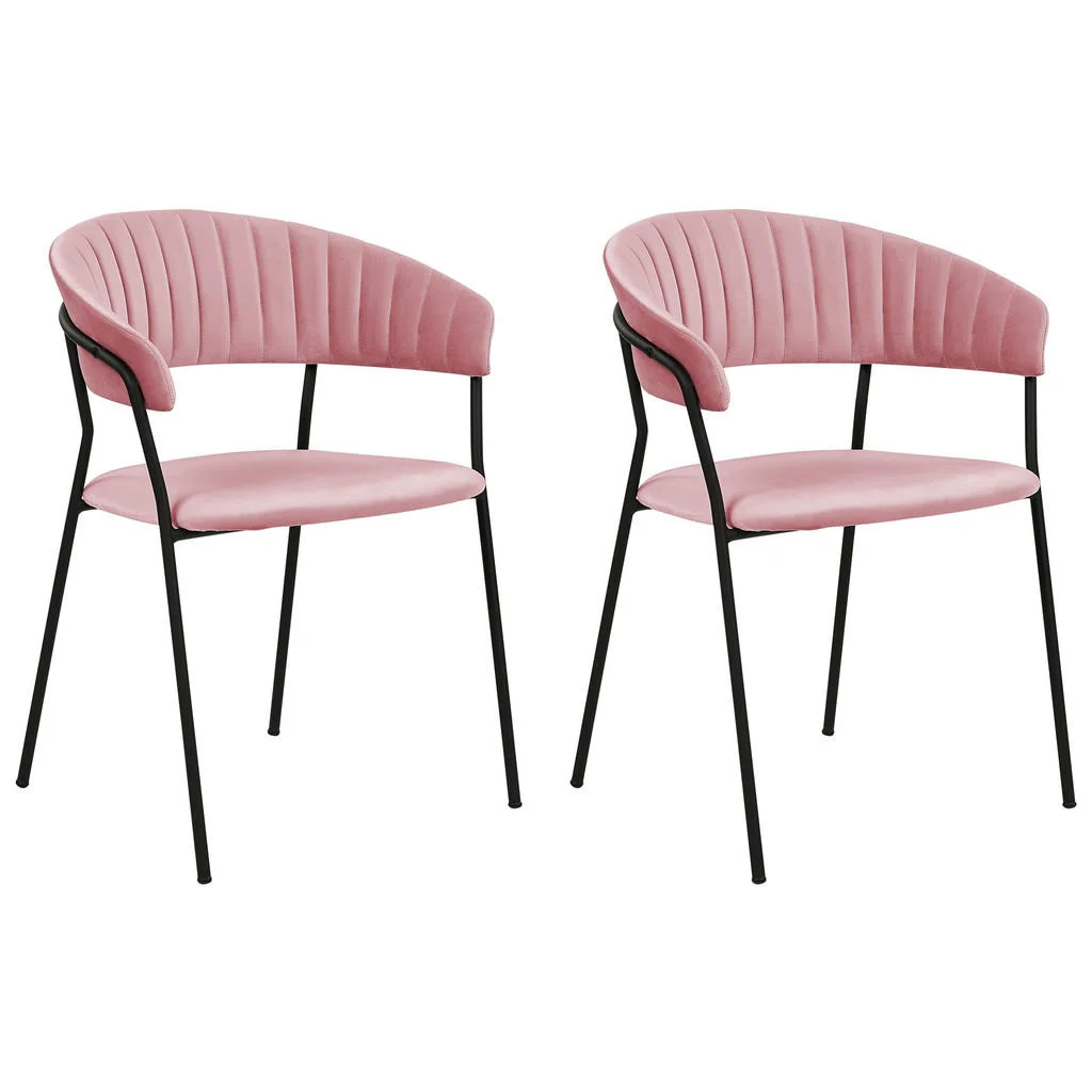 SCAUN DE BUCĂTĂRIE set de 2 catifea roz Mariposa SCAUN DE BUCĂTĂRIE set de 2 catifea roz Mariposa