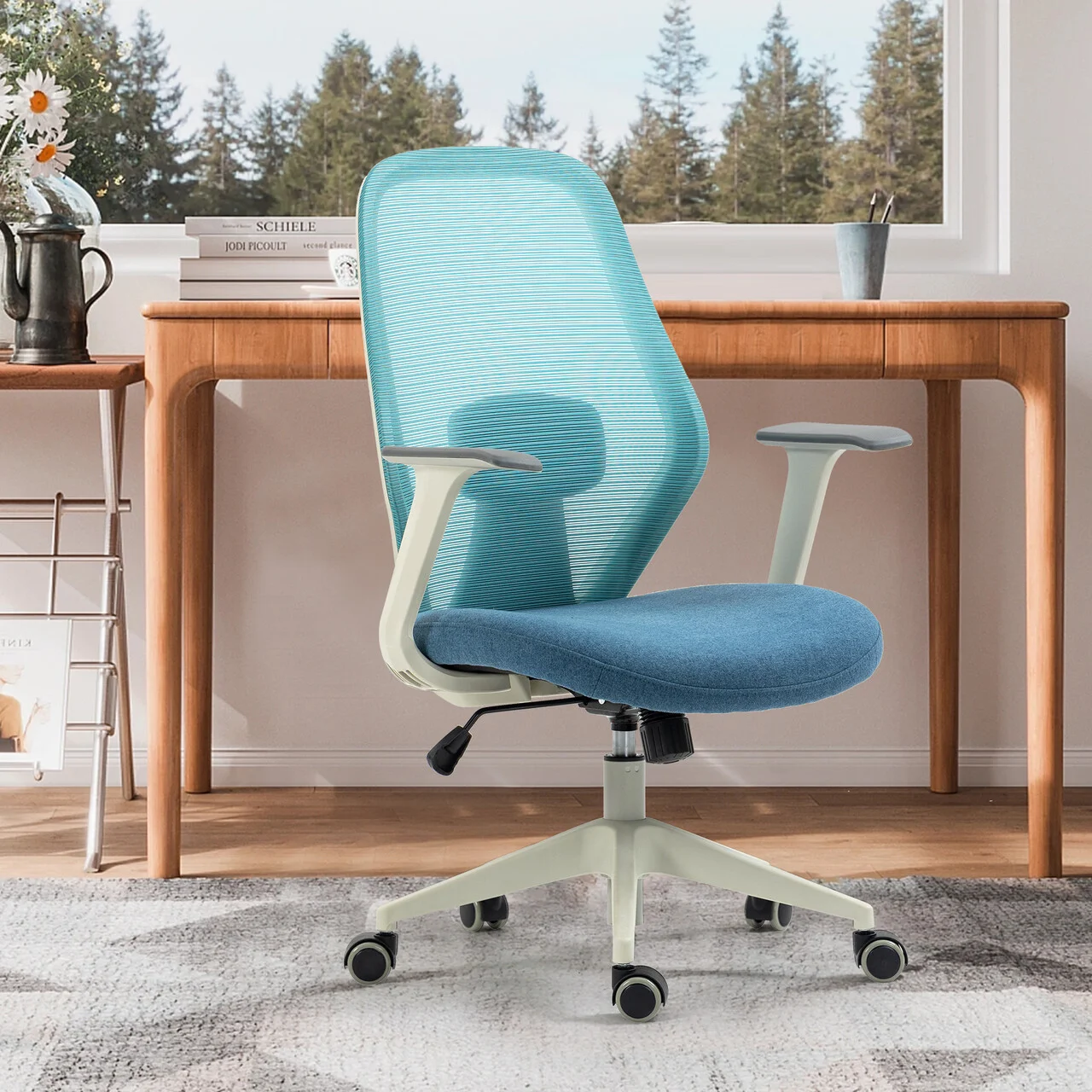 Scaun de birou ergonomic, Bedora Harry, mesh, albastru Scaun de birou ergonomic, Bedora Harry, mesh, albastru