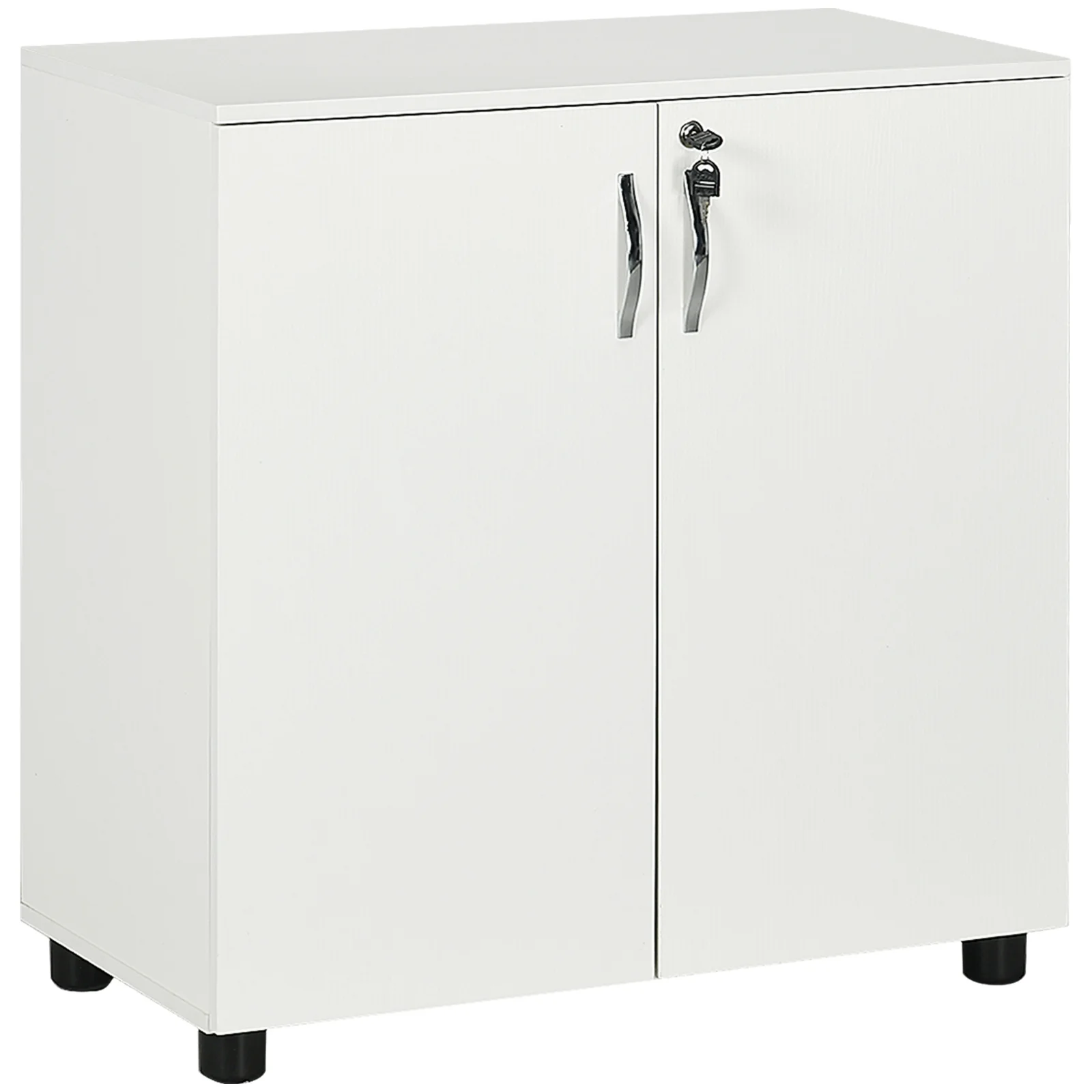 HOMCOM Mobilier de birou multifunctional cu Incuietoare, Dulapior pentru documente cu 2 usi si Raft interior, din Lemn, Alb, 80x40x80cm HOMCOM Mobilier de birou multifunctional cu Incuietoare, Dulapior pentru documente cu 2 usi si Raft interior, din Lemn, Alb, 80x40x80cm
