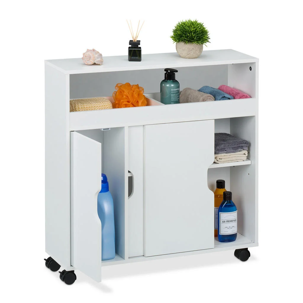 DULAP Alb pe roți 5 compartimente MDF 71,5x70x20 cm DULAP Alb pe roți 5 compartimente MDF 71,5x70x20 cm