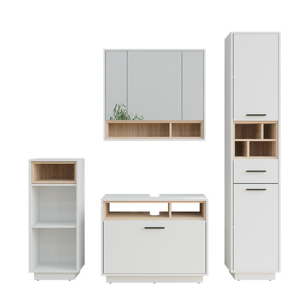 SET MOBILIER BAIE Beatrice, Alb/Sonoma, 4 piese SET MOBILIER BAIE Beatrice, Alb/Sonoma, 4 piese