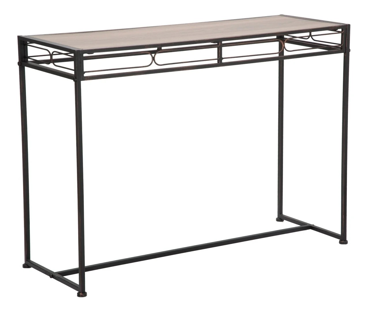 Consola Essential, Mauro Ferretti, 110 x 40 x 80 cm, fier/MDF, negru/maro Consola Essential, Mauro Ferretti, 110 x 40 x 80 cm, fier/MDF, negru/maro