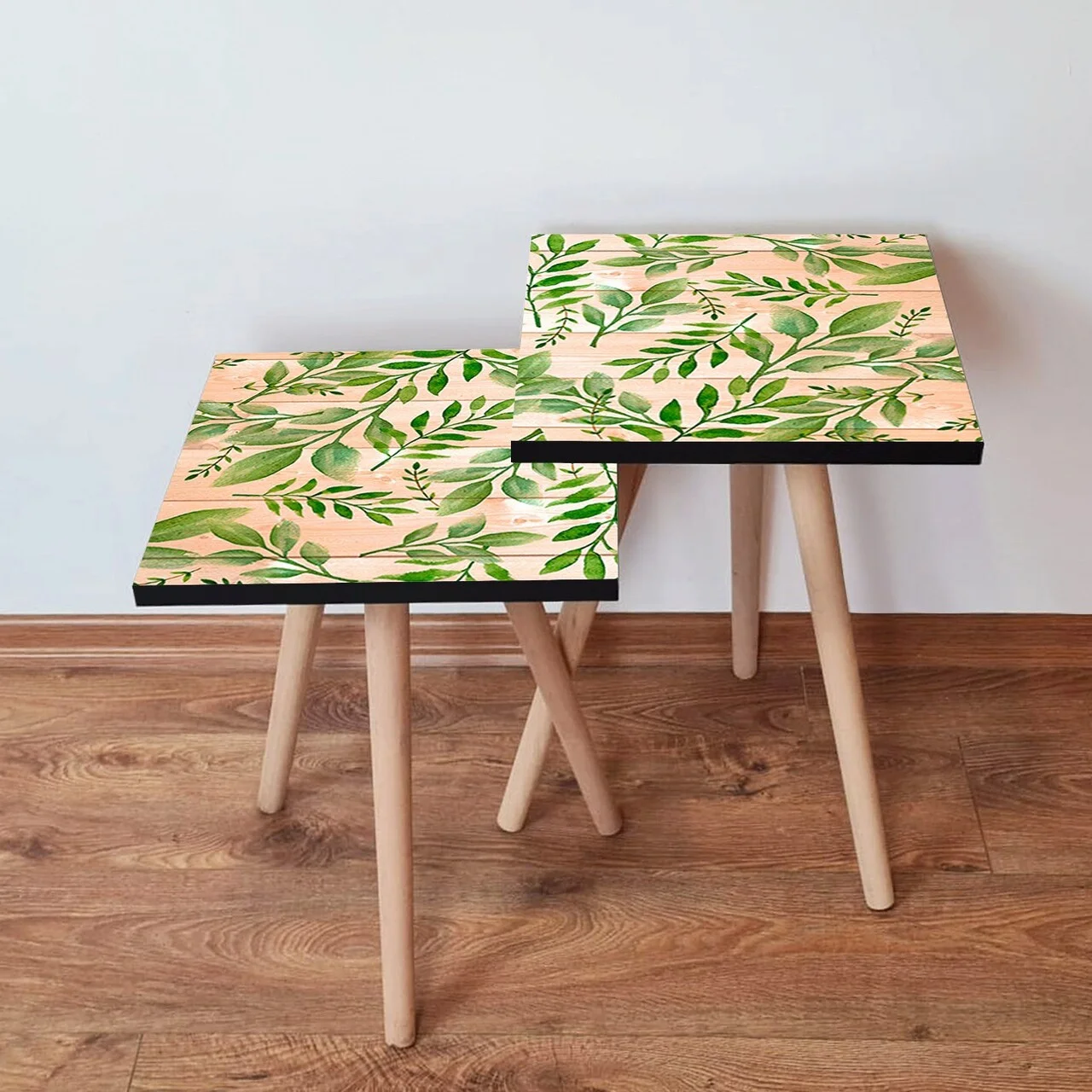 Set masute 2 piese, Hanah Home, 2Shp261, Verde/Somon Set masute 2 piese, Hanah Home, 2Shp261, Verde/Somon