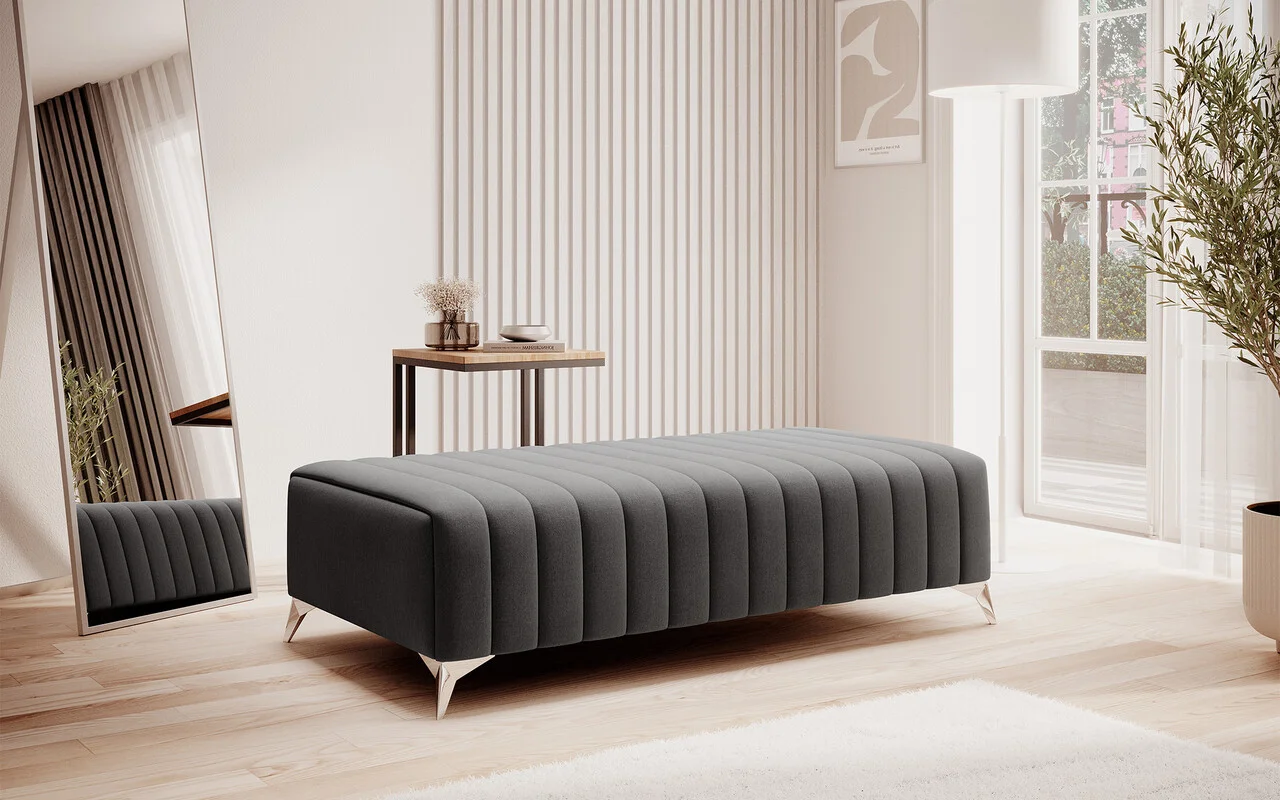 Bancheta, ELTAP, PU-LAU-05NU, Laurence, 132x64x36 cm, poliester, gri inchis Bancheta, ELTAP, PU-LAU-05NU, Laurence, 132x64x36 cm, poliester, gri inchis