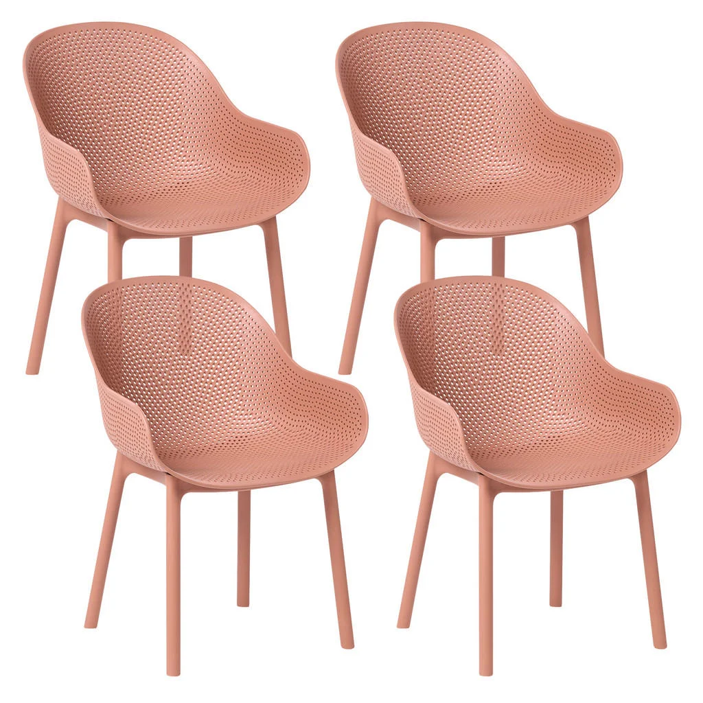 SCAUN DE GRĂDINĂ set de 4 roșu coral Tiggiano SCAUN DE GRĂDINĂ set de 4 roșu coral Tiggiano