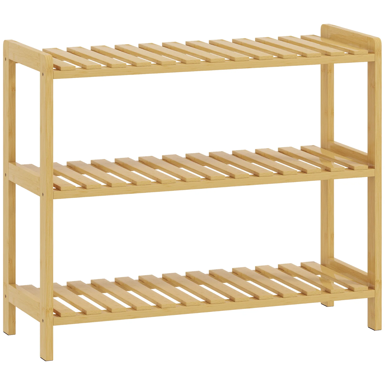 HOMCOM Etajeră din bambus cu 3 niveluri pentru pantofi pentru 9 perechi pentru antreu hol 70x26x57,5 cm natural | Aosom Romania HOMCOM Etajeră din bambus cu 3 niveluri pentru pantofi pentru 9 perechi pentru antreu hol 70x26x57,5 cm natural | Aosom Romania