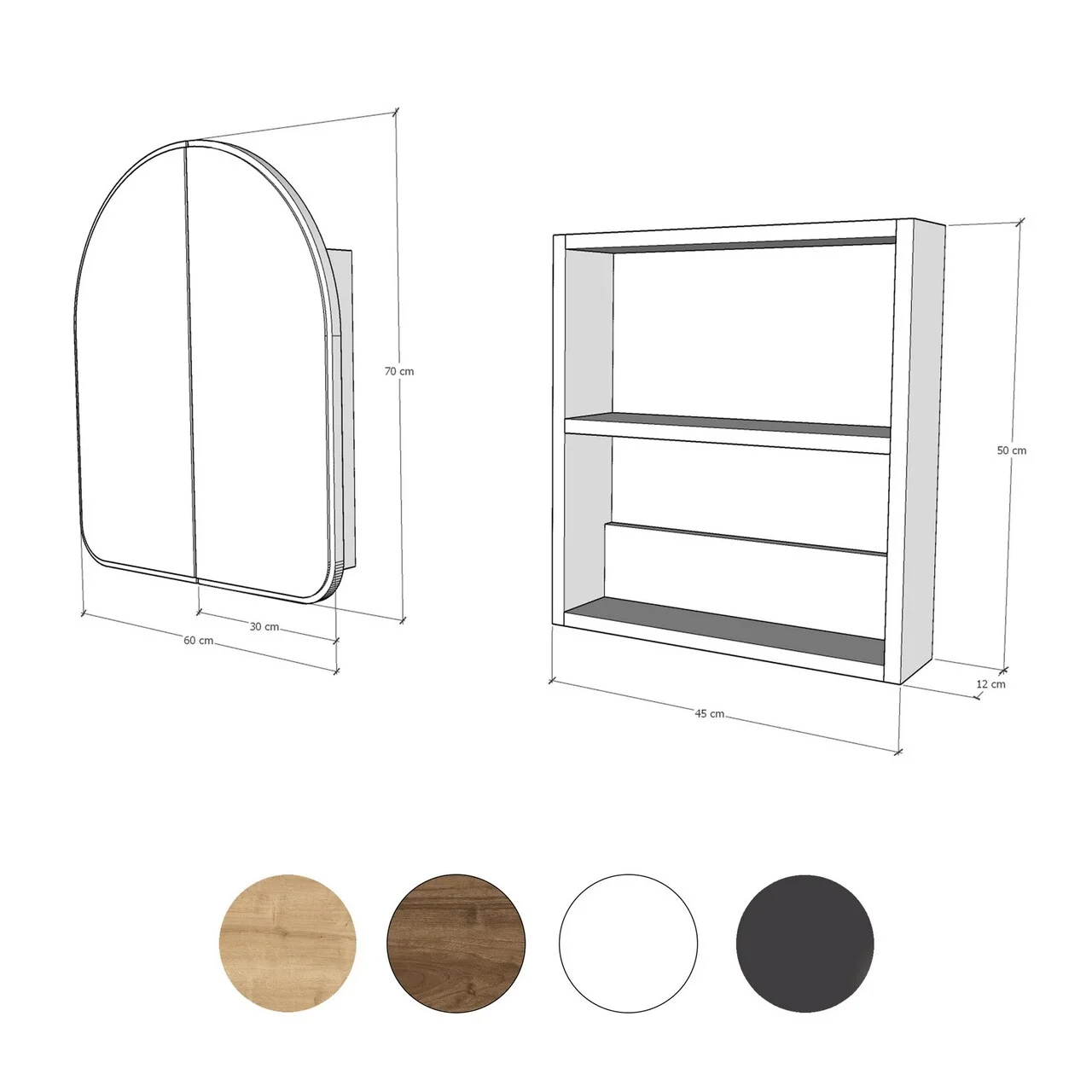 Dulap de baie, Hanah Home, Hope Cabinet, 12x45x50 cm, Alb Dulap de baie, Hanah Home, Hope Cabinet, 12x45x50 cm, Alb