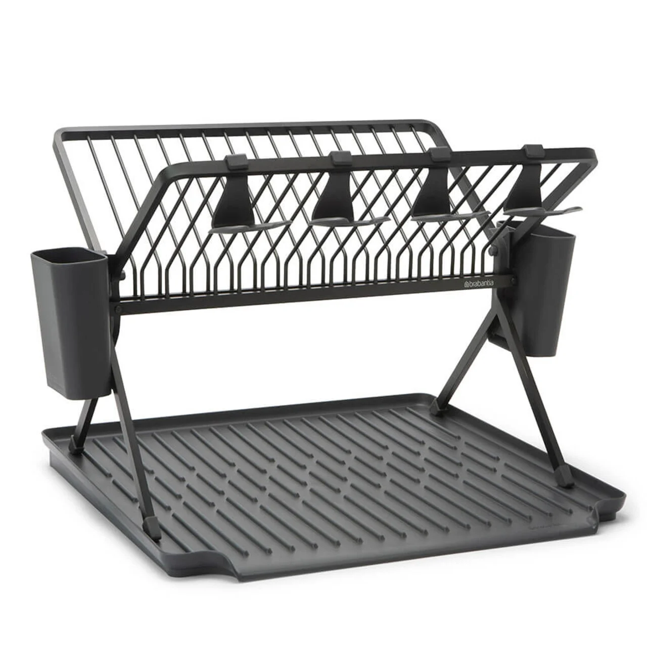 Scurgator de vase cu suport tacamuri, pliabil, Brabantia, SinkSide, 51x42x33 cm, aluminiu, gri inchis Scurgator de vase cu suport tacamuri, pliabil, Brabantia, SinkSide, 51x42x33 cm, aluminiu, gri inchis