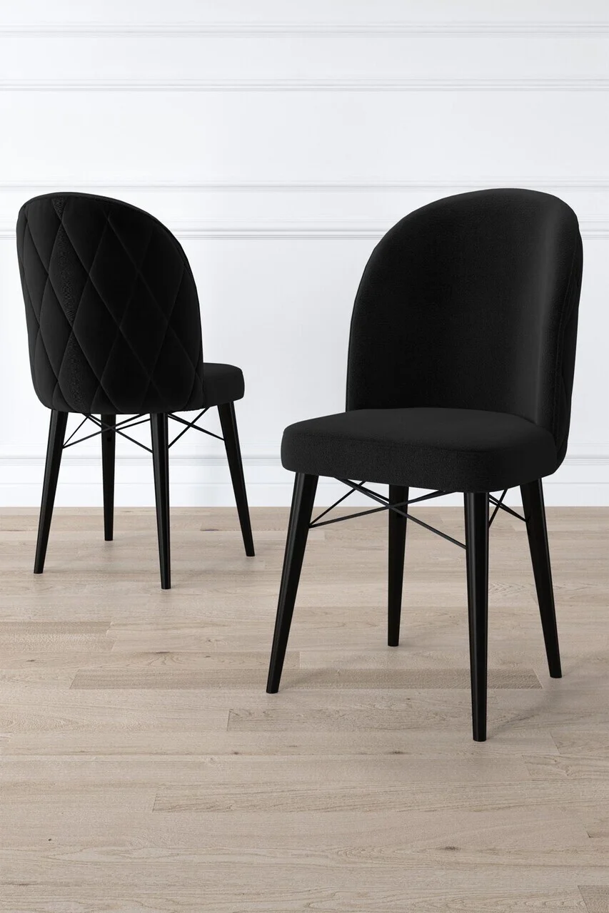 Set scaune 6 piese, Hanah Home, Bika, Negru Set scaune 6 piese, Hanah Home, Bika, Negru