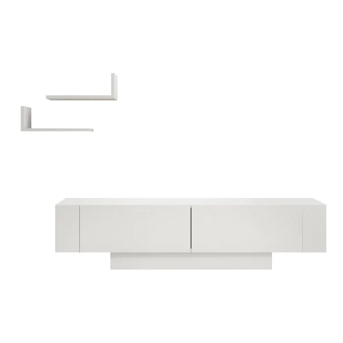 Set Living MATERA, comoda TV si rafturi suspendate, alb, 150x31,5 cm Set Living MATERA, comoda TV si rafturi suspendate, alb, 150x31,5 cm
