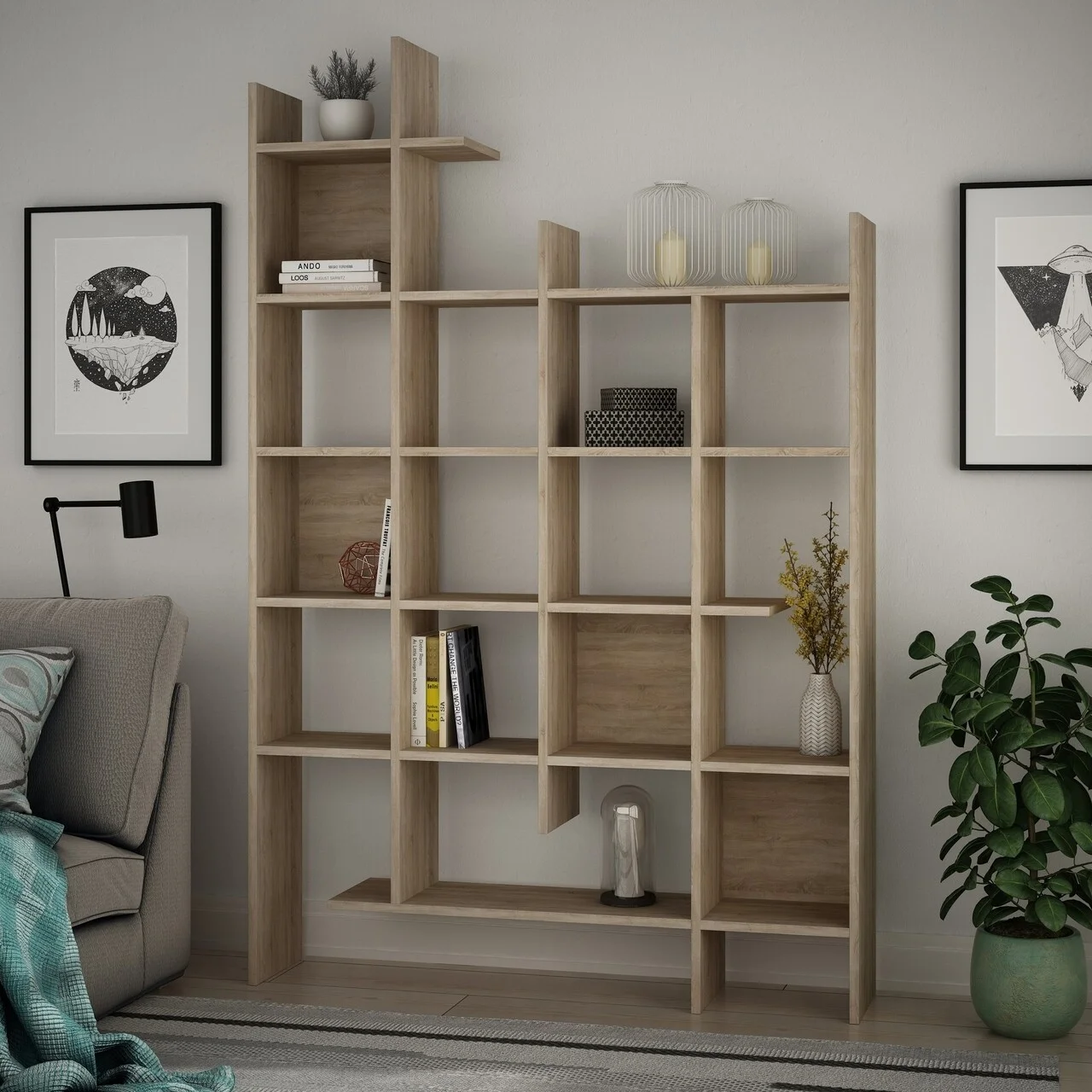 Biblioteca Manco, Decortie, 122x25.5x188 cm, oak Biblioteca Manco, Decortie, 122x25.5x188 cm, oak