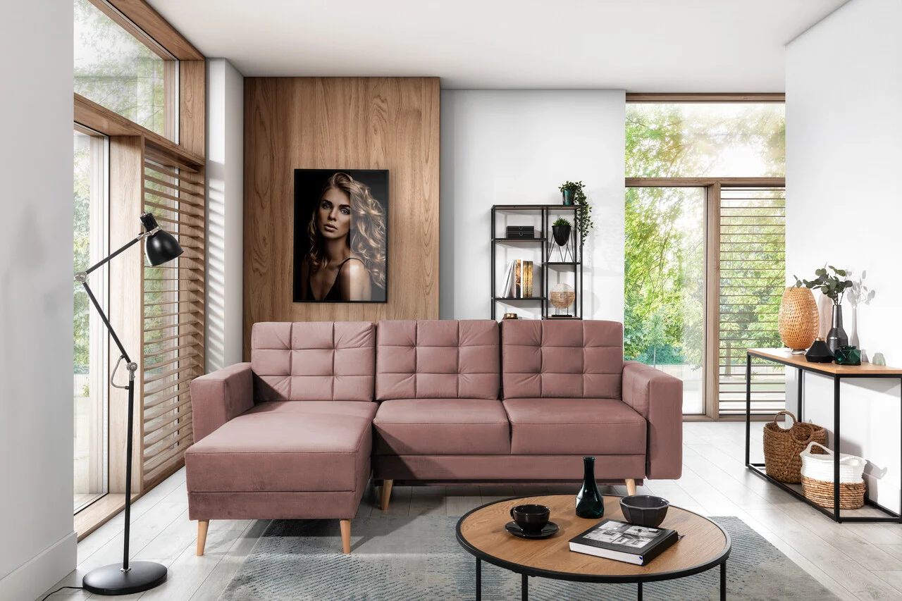 Coltar extensibil reversibil 3 locuri ELTAP, AsgL-59, Asgard, 248x162x93 cm, lemn/poliester, roz inchis Coltar extensibil reversibil 3 locuri ELTAP, AsgL-59, Asgard, 248x162x93 cm, lemn/poliester, roz inchis