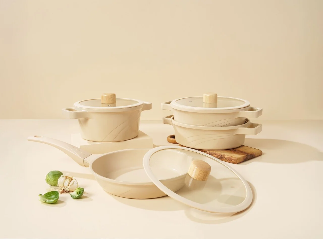 Set vase pentru gatit, Hermia, 343HNG1105, Baza de indicție, Crem Set vase pentru gatit, Hermia, 343HNG1105, Baza de indicție, Crem
