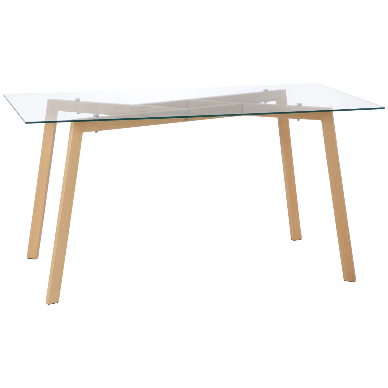 HOMCOM Masă sticla dreptunghiulară pentru 4 Persoane din Oțel cu Blat din Sticlă Securizată 150x75x76 cm | Aosom Romania HOMCOM Masă sticla dreptunghiulară pentru 4 Persoane din Oțel cu Blat din Sticlă Securizată 150x75x76 cm | Aosom Romania