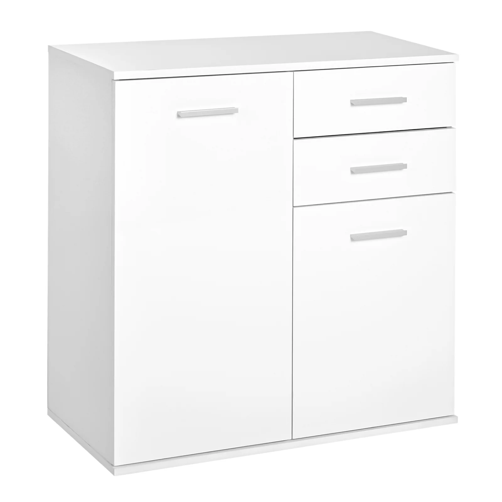 Homcom Mobilier Comoda 2 Sertare 2 Usi cu Raft Reglabil din Lemn, Alb, 71x35x76cm Homcom Mobilier Comoda 2 Sertare 2 Usi cu Raft Reglabil din Lemn, Alb, 71x35x76cm