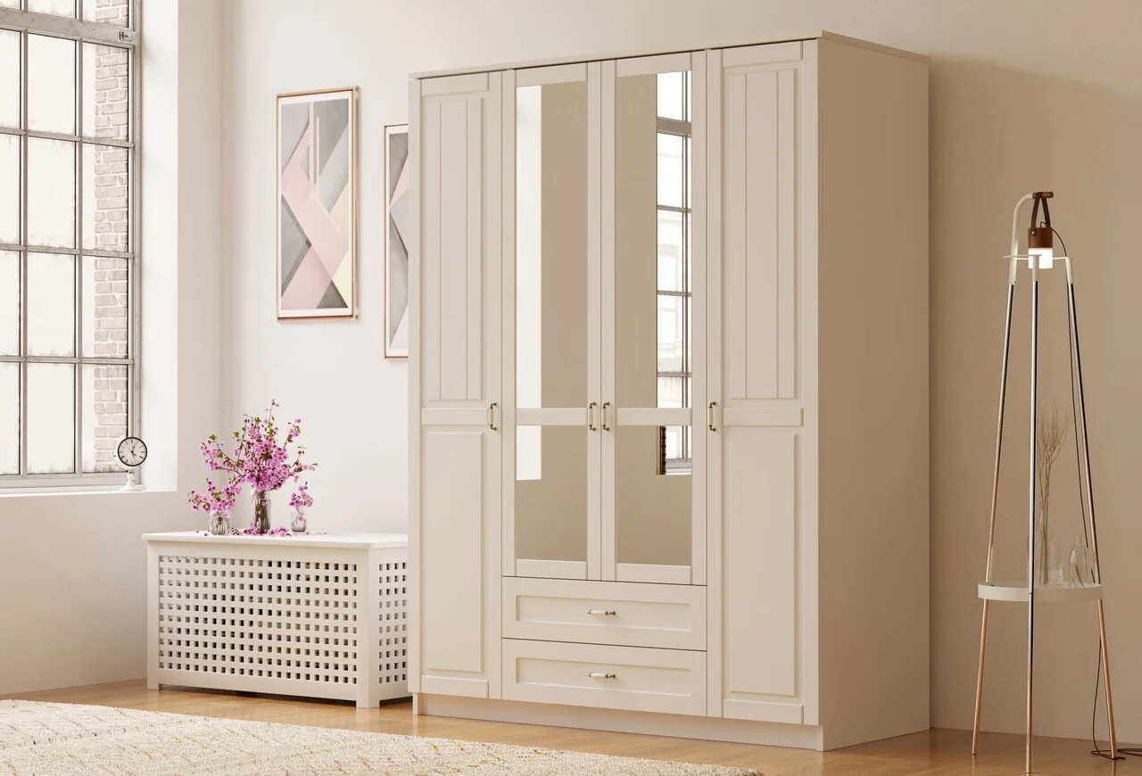 Dulap pentru haine, Hanah Home, Rb-121-01, 140x210x52 cm, Alb mat Dulap pentru haine, Hanah Home, Rb-121-01, 140x210x52 cm, Alb mat
