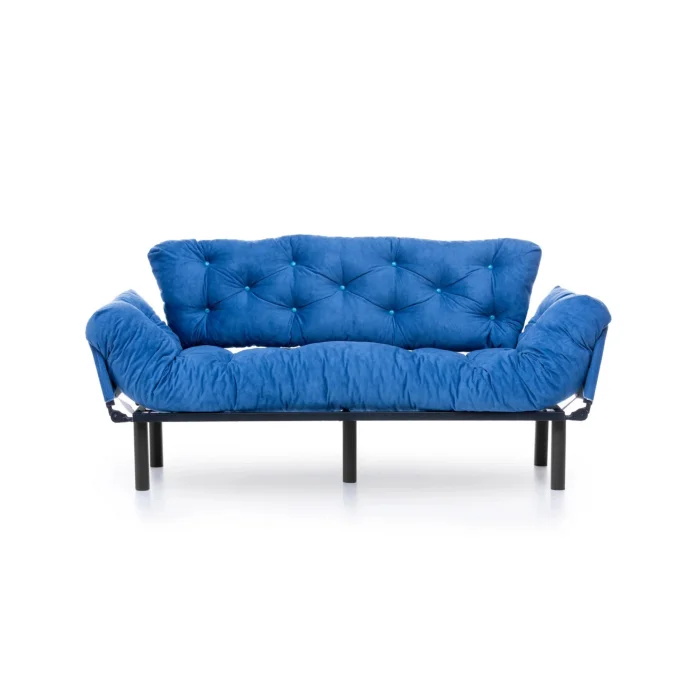 Canapea extensibila NITTA, 3 locuri, albastru, 185x70x85 cm