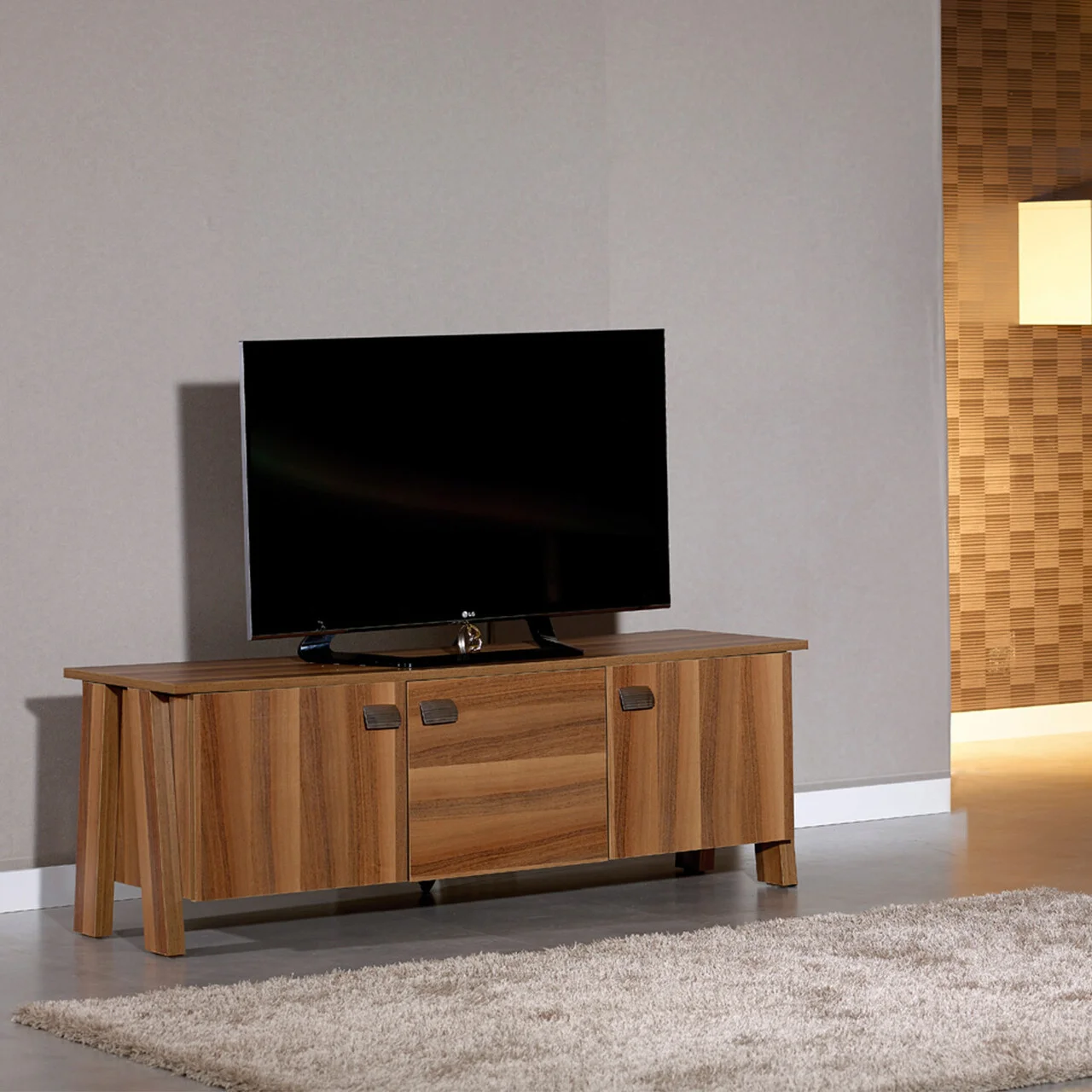 Comoda TV, Hanah Home, Story 3, 144x50x45 cm, Maro Comoda TV, Hanah Home, Story 3, 144x50x45 cm, Maro