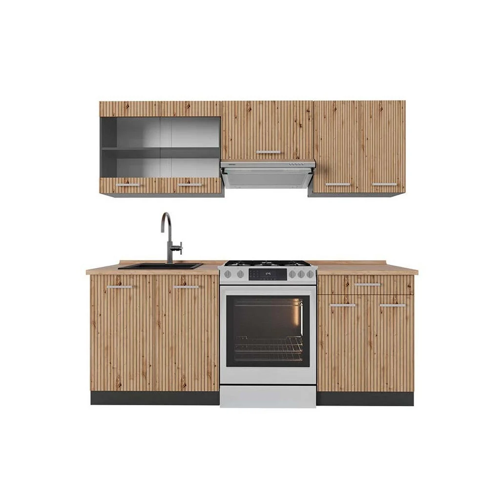 KITCHENETTE R-Line Stejar artizanal/antracit 200 cm , AP Stejar KITCHENETTE R-Line Stejar artizanal/antracit 200 cm , AP Stejar