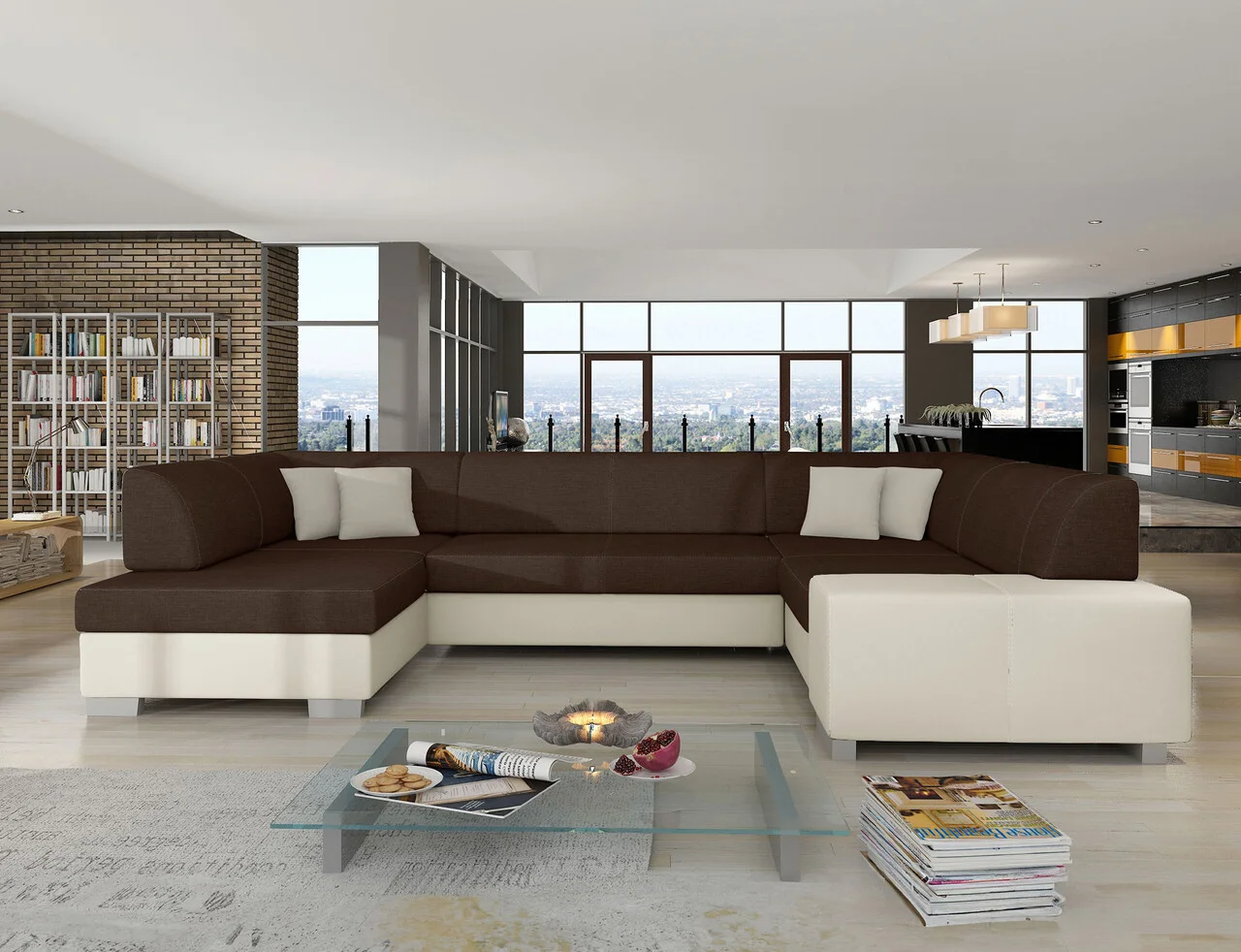 Coltar extensibil stanga 6 locuri ELTAP, Hv38, Havana, 322x204x72 cm, lemn/poliester, maro/bej deschis Coltar extensibil stanga 6 locuri ELTAP, Hv38, Havana, 322x204x72 cm, lemn/poliester, maro/bej deschis