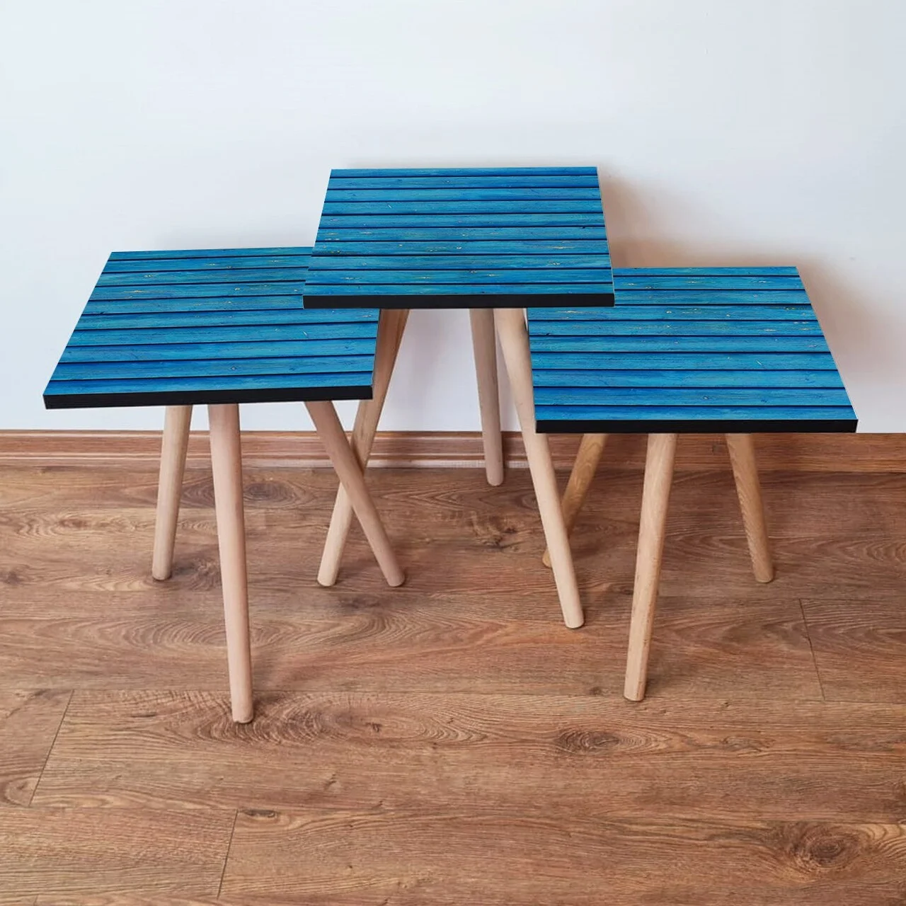 Set masute 3 piese, Hanah Home, 3Shp386, Albastru Set masute 3 piese, Hanah Home, 3Shp386, Albastru