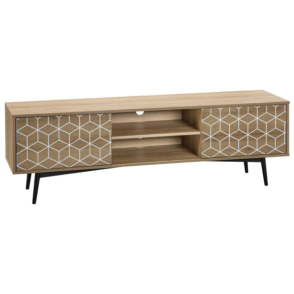 COMODĂ TV maro deschisă, albă TORVI 40/160/50 cm COMODĂ TV maro deschisă, albă TORVI 40/160/50 cm