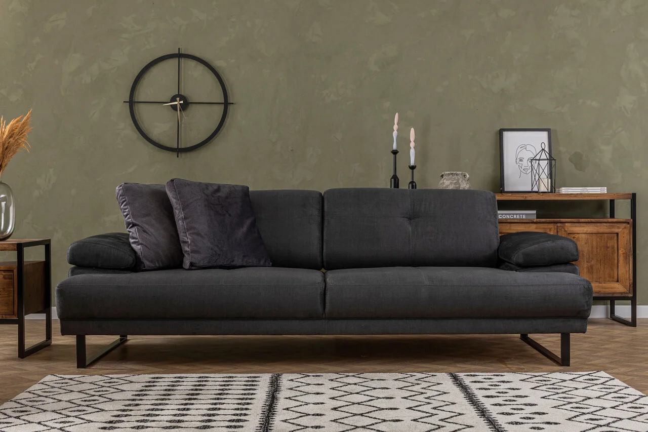 Canapea extensibila 3 locuri, Atelier del Sofa, 560ARE1355, Antracit Canapea extensibila 3 locuri, Atelier del Sofa, 560ARE1355, Antracit