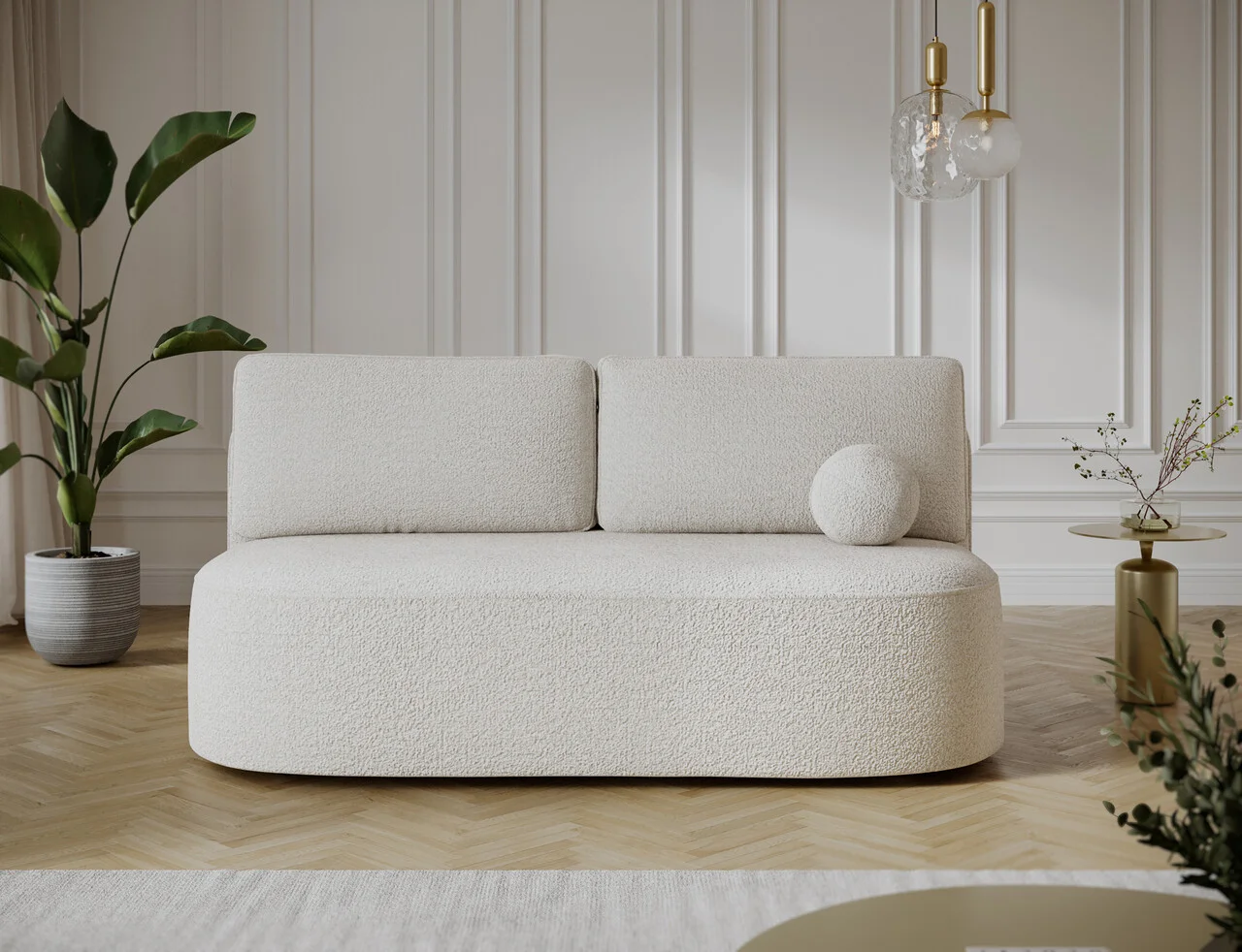 Canapea extensibila 2 locuri ELTAP, Lilana, 193x96x93 cm, lemn/poliester, alb Canapea extensibila 2 locuri ELTAP, Lilana, 193x96x93 cm, lemn/poliester, alb