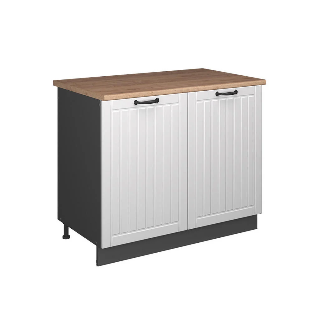 DULAP DE BAZĂ PENTRU CHIUVETĂ Fame-Line, Casă de țară albă/antracit, 100 cm, AP Stejar DULAP DE BAZĂ PENTRU CHIUVETĂ Fame-Line, Casă de țară albă/antracit, 100 cm, AP Stejar