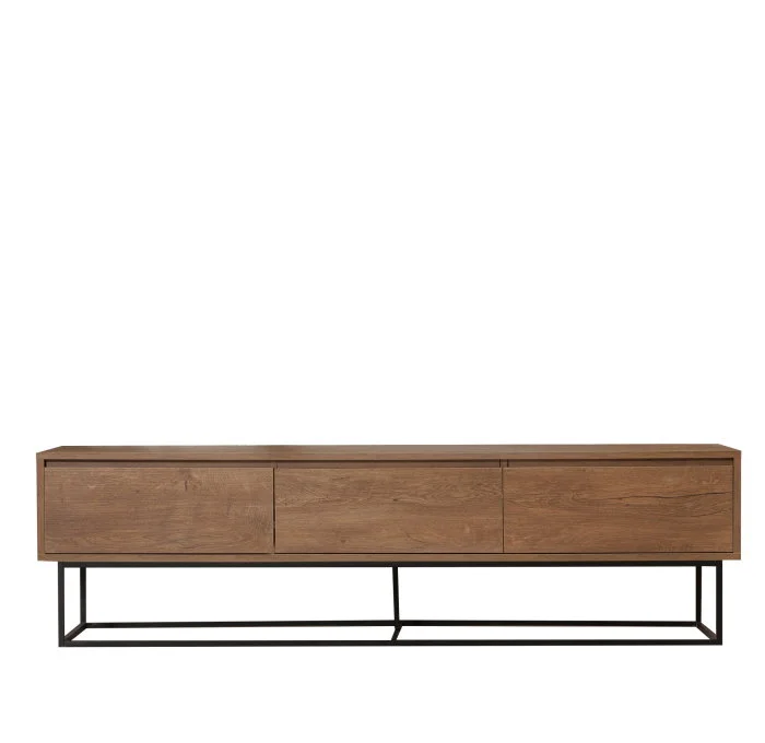 Comoda TV MILO, nuc + negru, 180x40x50 cm Comoda TV MILO, nuc + negru, 180x40x50 cm
