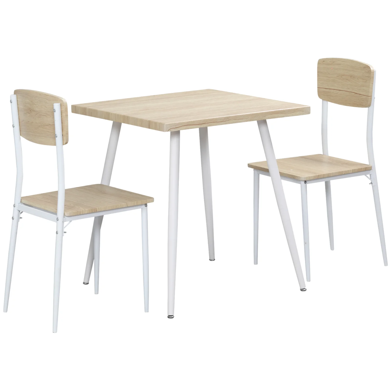 HOMCOM Set Masă cu 2 Scaune pentru Dining, din Lemn și Metal, Albă | Aosom Romania HOMCOM Set Masă cu 2 Scaune pentru Dining, din Lemn și Metal, Albă | Aosom Romania