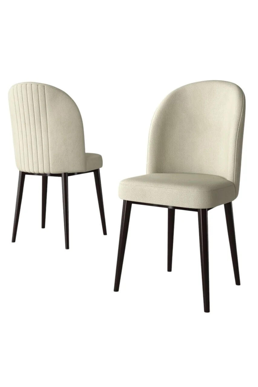 Set scaune 6 piese, Hanah Home, Aste, Crem/Maro Set scaune 6 piese, Hanah Home, Aste, Crem/Maro