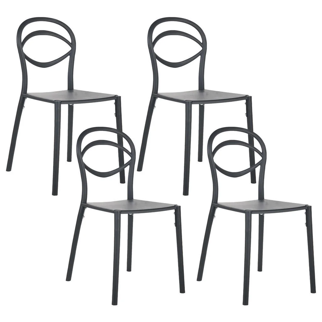 SCAUN DE GRĂDINĂ set de 4 negru Covolo SCAUN DE GRĂDINĂ set de 4 negru Covolo
