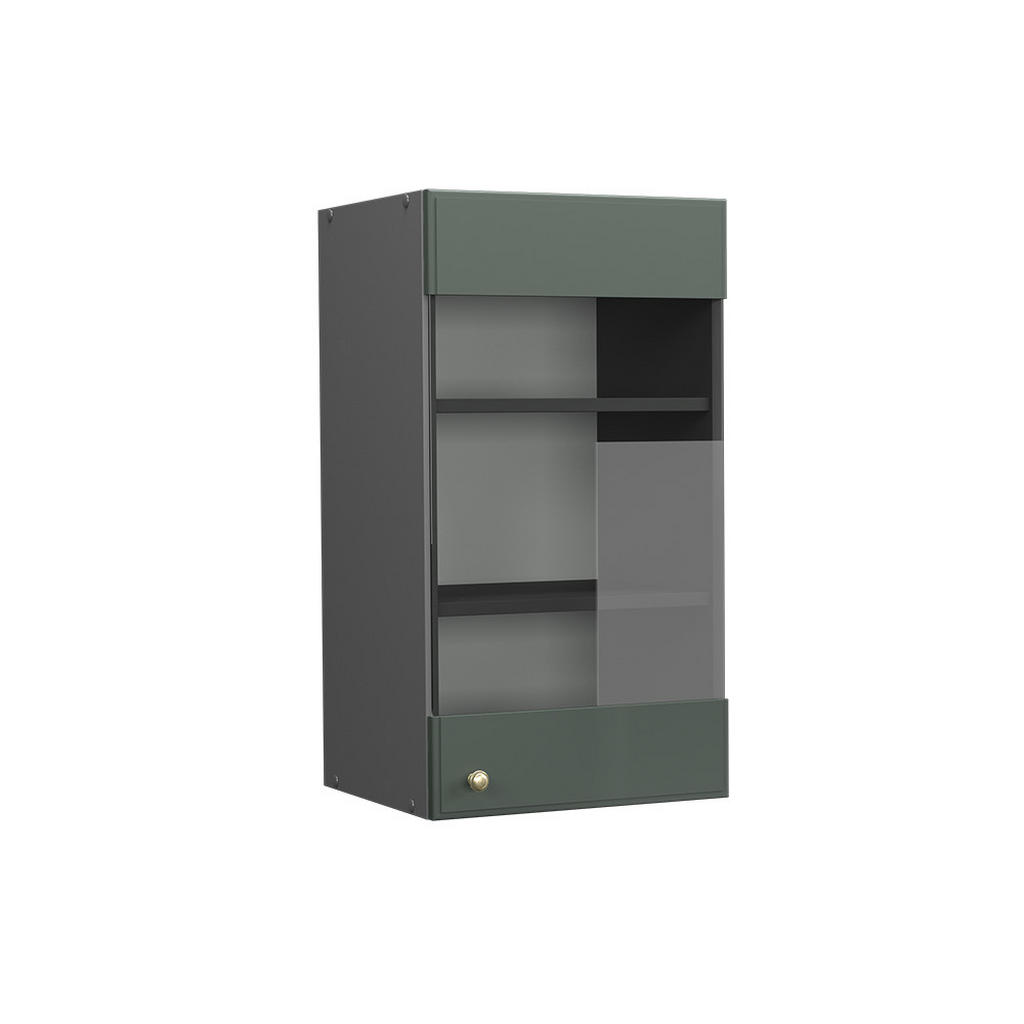 DULAP DIN STICLĂ DE BUCĂTĂRIE Fame-Line Casă de țară verde și aurie 40 cm DULAP DIN STICLĂ DE BUCĂTĂRIE Fame-Line Casă de țară verde și aurie 40 cm